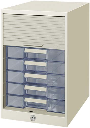 シャッターケース　引き出し７段　透明引き出し画像