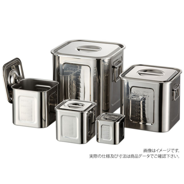 AG18-8 目盛付角キッチンポット 30cm(手付) 赤川器物製作所画像