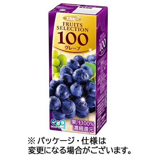 ﾌﾙｰﾂｾﾚｸｼｮﾝ ｸﾞﾚｰﾌﾟ100 200mL 紙ﾊﾟｯｸ 1ｾｯﾄ(72本:24本×3ｹｰｽ)画像