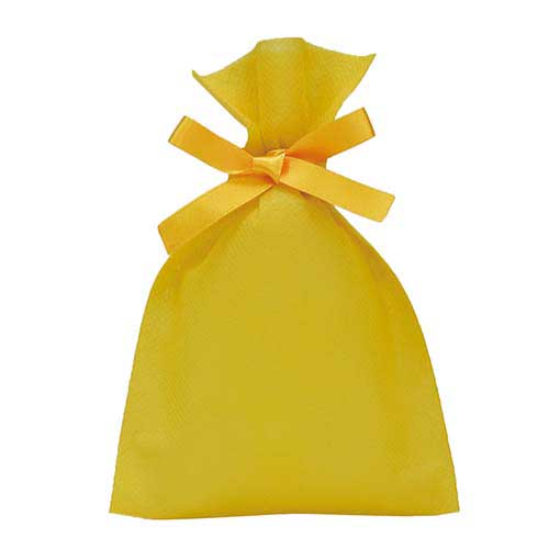 ソフトバッグベーシック 2穴リボン巾着 S1 薄 イエロー画像