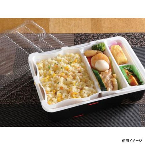 Nグルメ3幕の内 トレー F2 透明のトレーに仕切りがある盛り付けされた料理が整然と並んでいる様子
