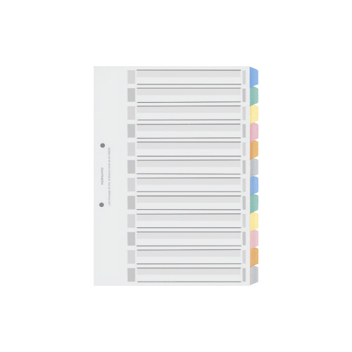 カラー仕切カードＰＰ　Ａ４縦　１２山　５組