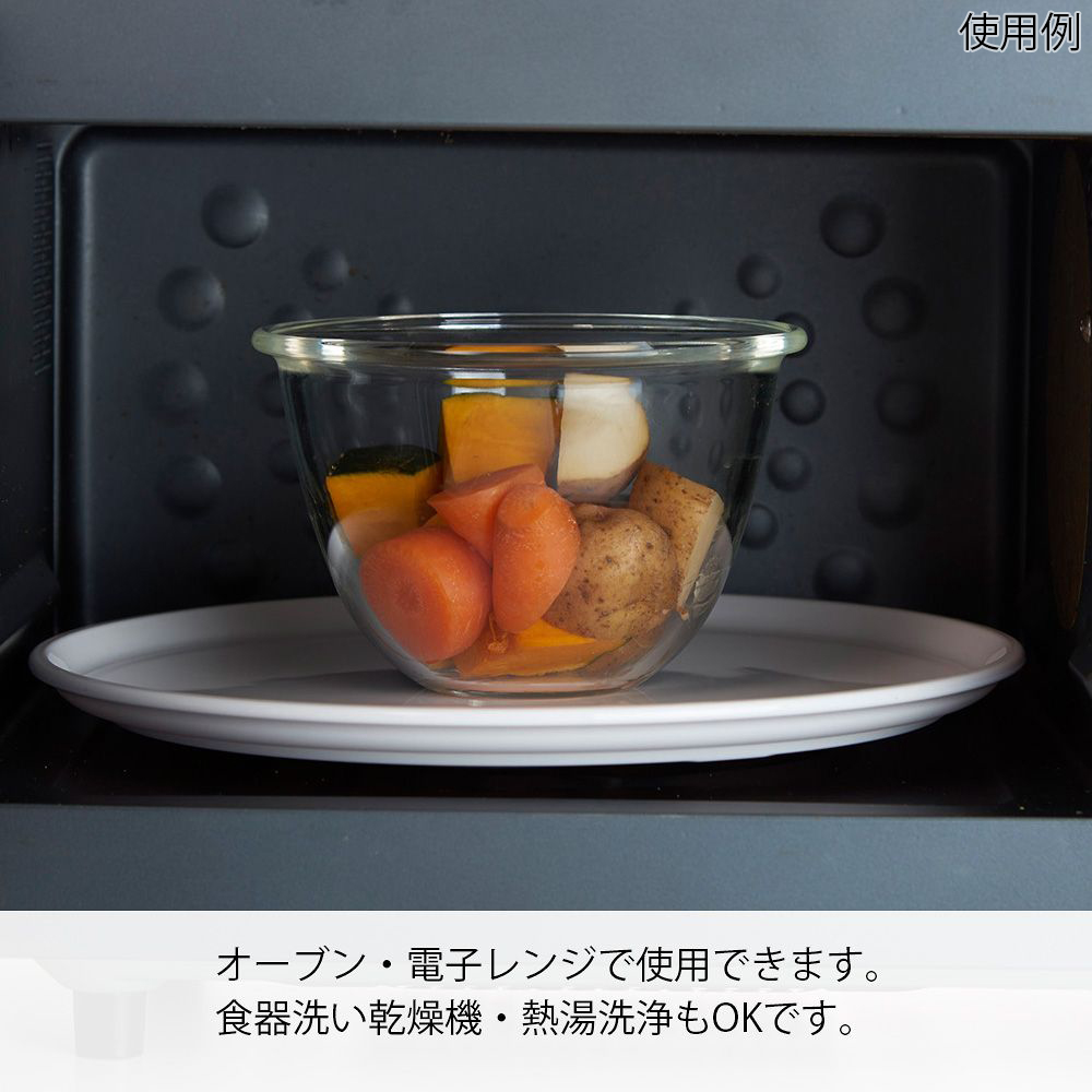 耐熱ガラス製ボウル 3個×4セット 透明なボウルが整然と並ぶ様子が見える状態