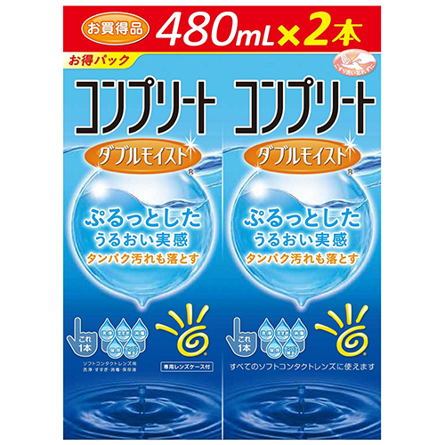 ｿﾌﾄｺﾝﾀｸﾄﾚﾝｽﾞ用洗浄･消毒･保存液 ｺﾝﾌﾟﾘｰﾄ ﾀﾞﾌﾞﾙﾓｲｽﾄ 480mL/本 1箱(2本)画像