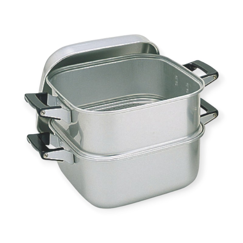 調理用品 アカオ アルマイト角蒸器 2重 36cm画像