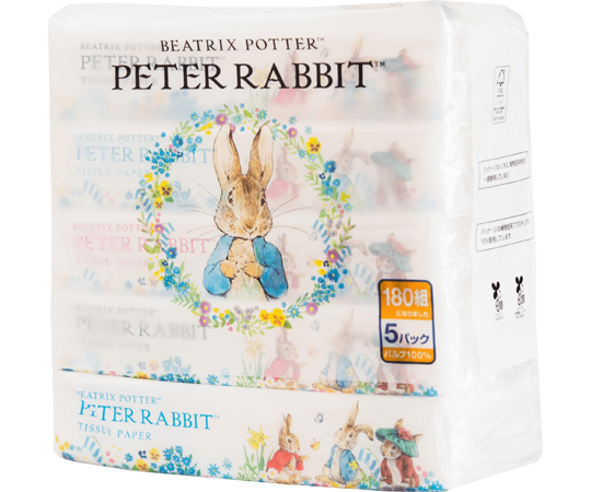 ピーターラビットソフトパックティッシュ180組×5パック入画像