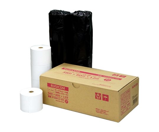 BUSICOM サーマルロール紙（感熱レジロール）レシート用 58mm幅 58×80×12mm 10巻入