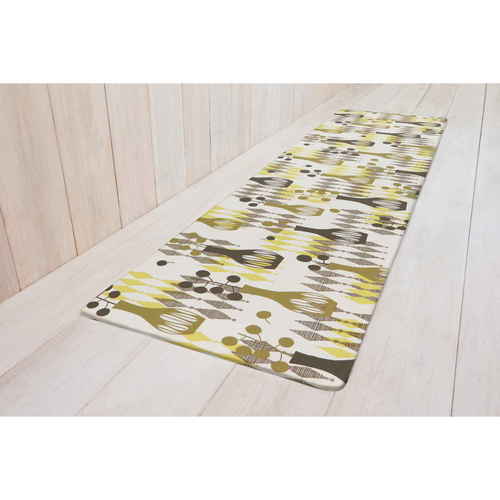 キッチンマット　PVCキッチンマット　45×240cm　ベイス 表面に滑らかな質感があり、長方形の形状で、端がほんのり丸みを帯びている様子