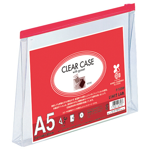 ｸﾘﾔｰｹｰｽ(ﾏﾁ付) A5ﾖｺ 赤 1ｾｯﾄ(25枚)画像