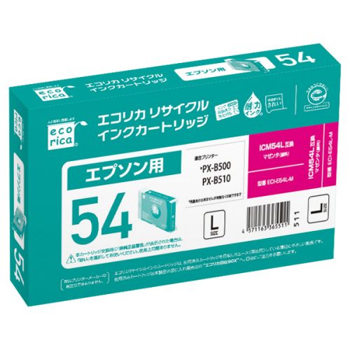 ﾘｻｲｸﾙｲﾝｸｶｰﾄﾘｯｼﾞ ﾏｾﾞﾝﾀ(顔料) [ｴﾌﾟｿﾝ:ICM54L互換] ECI-E54L-M 1個画像