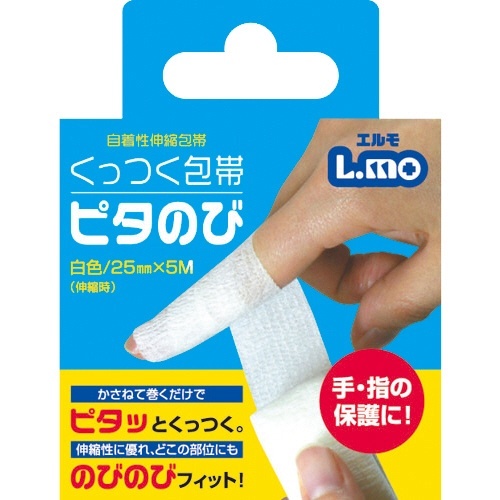 エルモ　くっつく包帯ピタのび　白色　25mm×5m　1巻画像