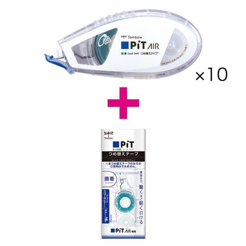 テープのり　ピットエアー　本体１０個＋詰替１個画像