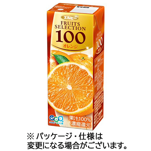 フルーツセレクション　オレンジ100　200mL　紙パック　1ケース(24本)画像
