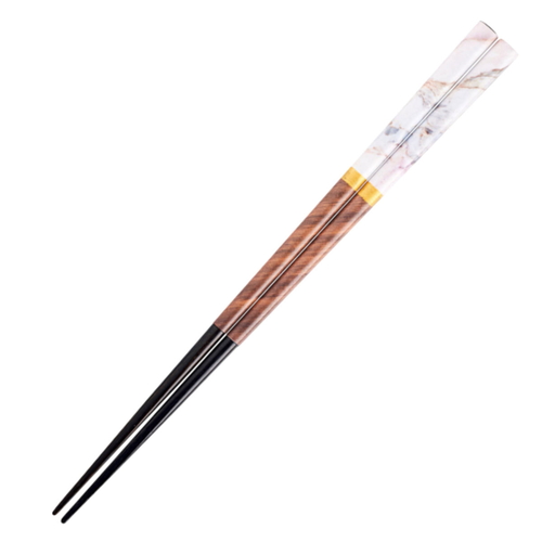 箸 23cm KAKEHASHI ARTE カラーミックス マーブル 木製 天然木 ブラウン画像