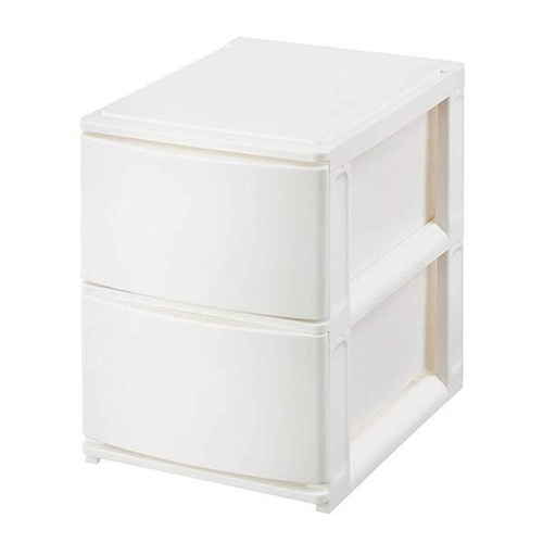 収納ケース 引き出し 幅19.5×奥行26.5×高さ26.5cm A5 深2段 ホワイト画像