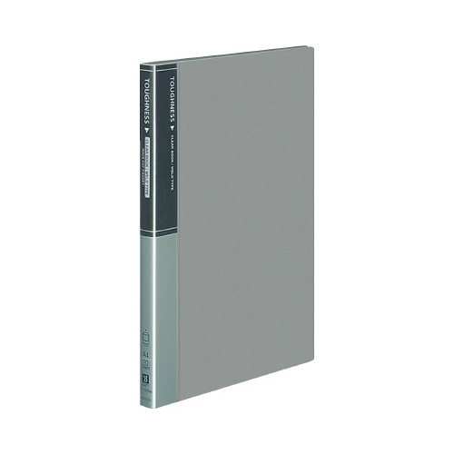 クリヤーブックタフネス固定式Ａ４縦２０Ｐ灰Ｘ３画像