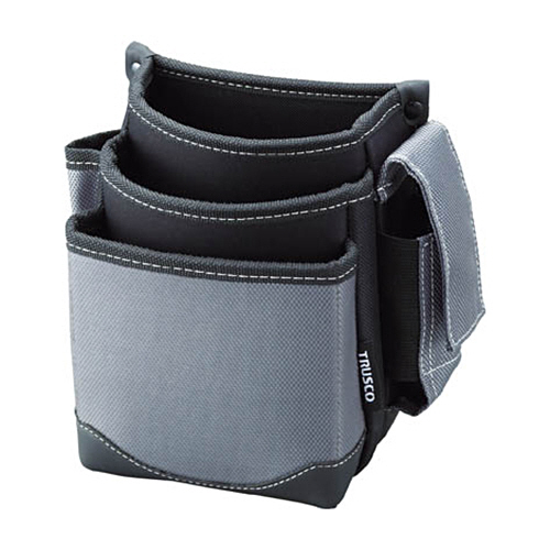 腰袋(3段･携帯電話ﾎﾙﾀﾞｰ付) ｸﾞﾚｰ 1個画像