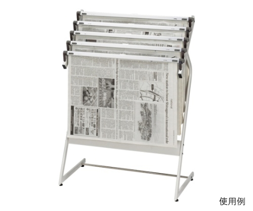 新聞架 スチール製 ホワイトグレー画像
