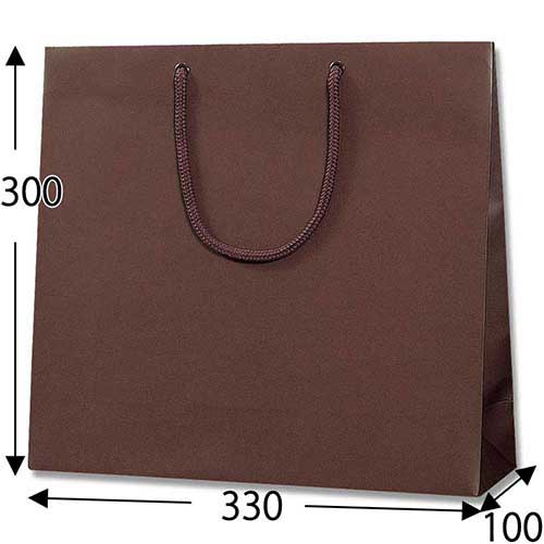 おしゃれなマット仕様で、ブラウンの手提げ紙袋