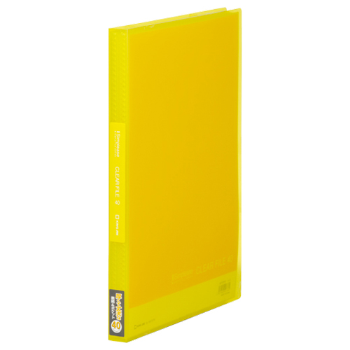 ｼﾝﾌﾟﾘｰｽﾞ ｸﾘｱｰﾌｧｲﾙ(透明) A4ﾀﾃ 40ﾎﾟｹｯﾄ 背幅22mm 黄 1ｾｯﾄ(8冊)画像