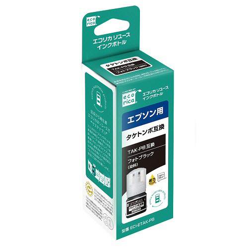 ﾘｻｲｸﾙｲﾝｸﾎﾞﾄﾙ ﾌｫﾄﾌﾞﾗｯｸ(染料) [ｴﾌﾟｿﾝ:TAK-PB/ﾀｹﾄﾝﾎﾞ互換] 1個画像