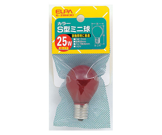 カラーS型ミニ球 E17 25 レッド画像