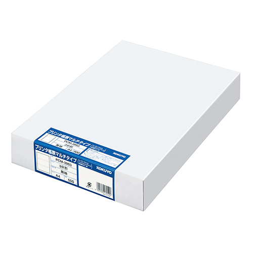 ﾌﾟﾘﾝﾀ帳票ﾏﾙﾁﾀｲﾌﾟ A4 3分割 穴なし 無地 1箱(500枚)画像