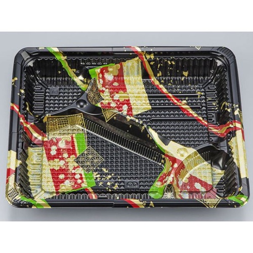 シーピー化成 弁当容器 CZ-222 彩帯黒 本体(N)画像