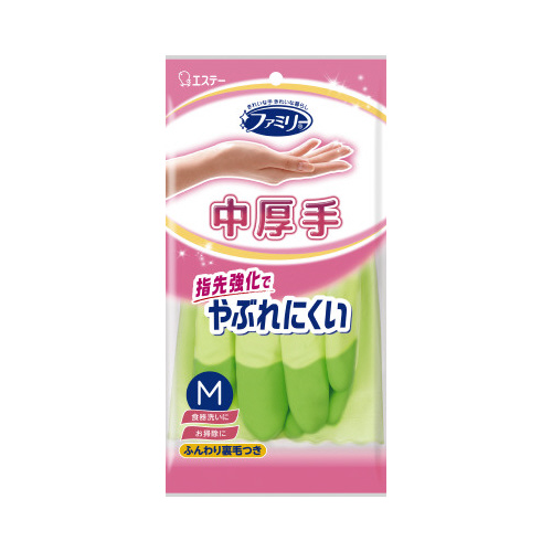 ファミリー　ビニール中厚手指先強化　Ｍ　グリーン画像