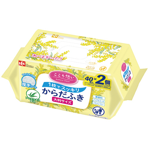 こころ想い からだふき 大判厚手 1ﾊﾟｯｸ(80枚:40枚×2個)画像