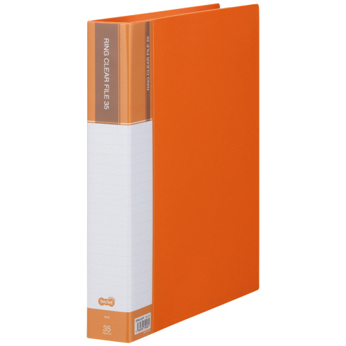 PPｸﾘﾔｰﾌｧｲﾙ(差替式) A4ﾀﾃ 30穴 35ﾎﾟｹｯﾄ付属 背幅48mm ｵﾚﾝｼﾞ 1冊画像