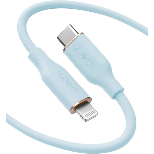 ANKER PowerLine III Flow USB-C&ﾗｲﾄﾆﾝｸﾞｹｰﾌﾞﾙ 1.8m ｱｲｽﾌﾞﾙｰ 1本