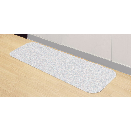 吸着キッチンマット　45x120cm　SEKM-4100　シェル 柔らかな素材で波模様が施されたマットの全体像