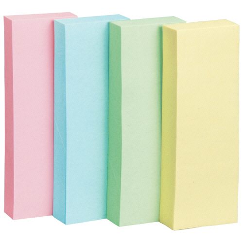 ふせん 75×25mm 4色混色 1ｾｯﾄ(100冊:20冊×5ﾊﾟｯｸ)画像