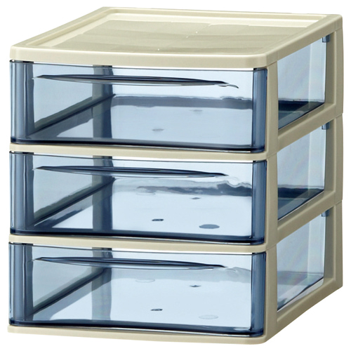 ｽﾀｯｸﾁｪｽﾄ A4ﾀﾃ 浅型3段 ﾀﾞｰｸﾌﾞﾙｰ 1個画像