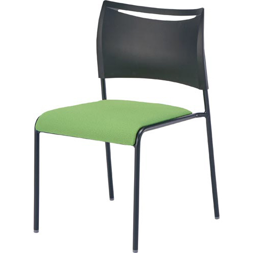 ＬＴＳチェア座布張りブラックフレームＧＮ４脚セット画像