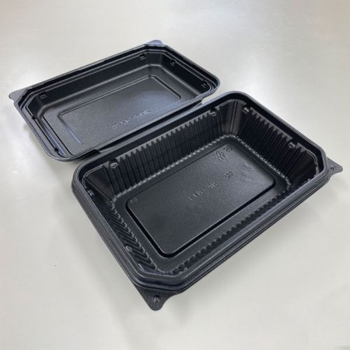 弁当容器 BF-611 黒B シーピー化成 黒い弁当容器が横向きで並べられている様子