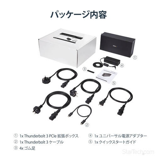 Thunderbolt　3接続PCIe外付けケース　アルミ筐体　ブラック　1台 アルミ筐体の外観が際立つ、光沢のある黒色の側面