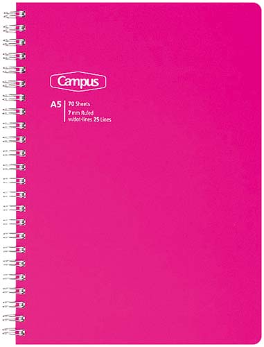 キャンパスリングＡ５　シンプルトーンＡ罫７０枚　桃画像