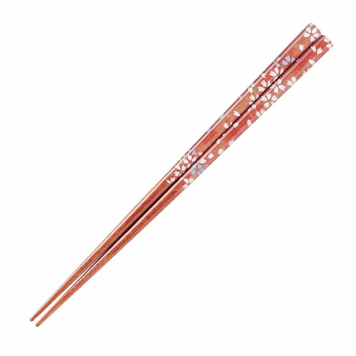 箸 21cm アクリア 柴桜 食洗機対応 赤画像