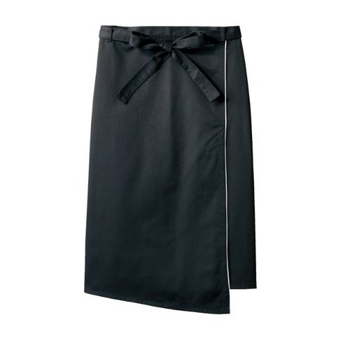 ミドルエプロン 9-1293_F サロンエプロン 兼用 黒/白 フリーサイズ 住商モンブラン