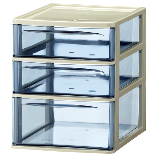 ｽﾀｯｸﾁｪｽﾄ A4ﾀﾃ 浅型2段･深型1段 ﾀﾞｰｸﾌﾞﾙｰ 1個画像