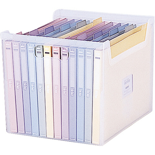 ｲﾝﾃﾞｯｸｽﾌｧｲﾙﾎﾞｯｸｽF4 A4ﾖｺ ﾍﾟｰﾊﾟｰﾌｧｲﾙ12冊付 ｸﾘｱ 1個画像