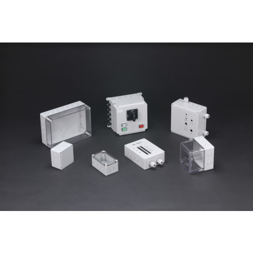 ﾉｯｸｱｳﾄ付防水･防塵ﾎﾞｯｸｽ 透明/ﾎﾜｲﾄｸﾞﾚｰ 75×125×125 1台画像