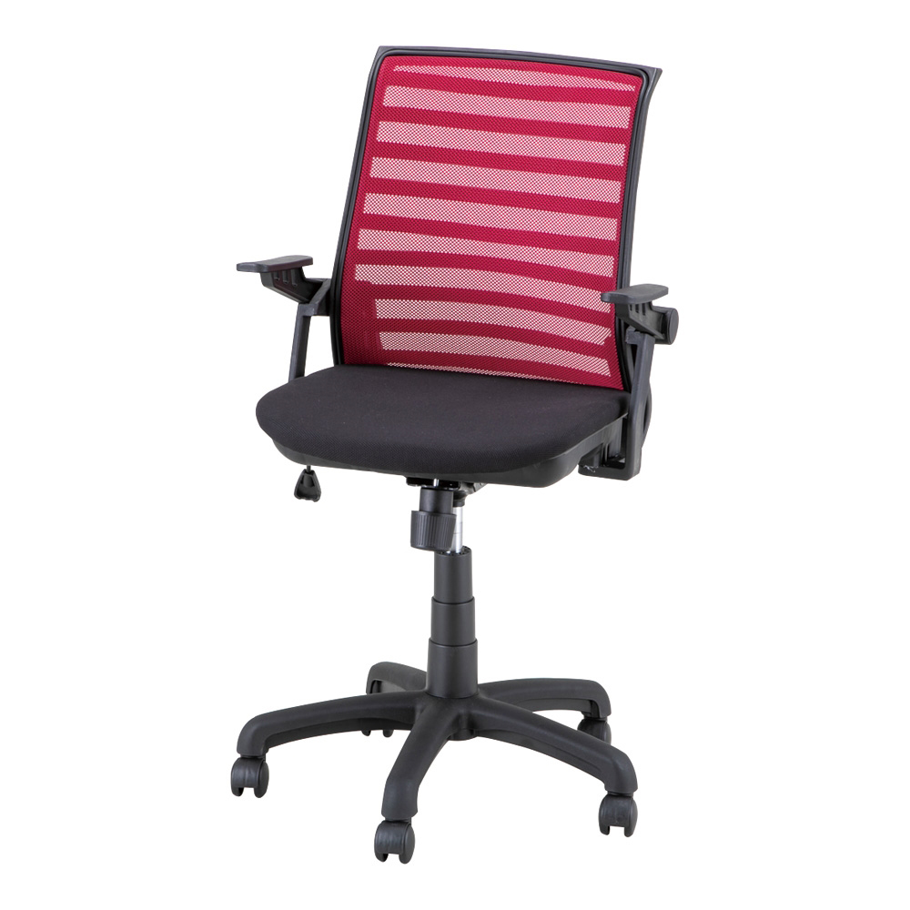 カラフルメッシュチェア ワインレッド画像