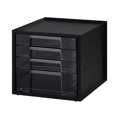 レターケース　ブラック　浅型３段深型１段画像