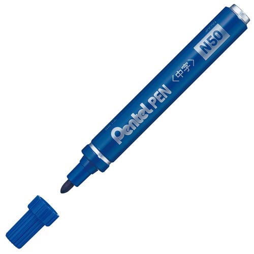 油性マーカー　ぺんてるペンＮ５０　青　１０セット