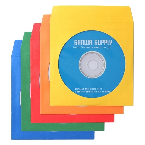 DVD・CDペーパースリーブケース　ミックスカラー　1パック(100枚)画像