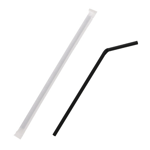 HEIKO ﾌﾚｷｼﾌﾞﾙｽﾄﾛｰ 6mm×21cm 単袋 黒 1ｾｯﾄ(6000本:200本×30ﾊﾟｯｸ)画像