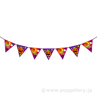 ムーンライトハロウィンフラッグガーランド画像